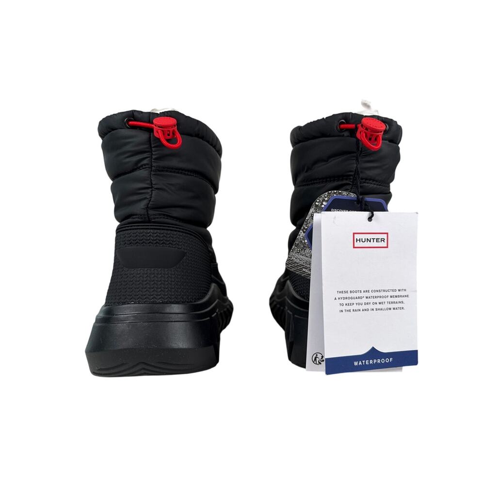 Hunter Intrepid Short Snow Boots Womens 7 Black Waterproof Insulated Pull On - Picture 5 of 13